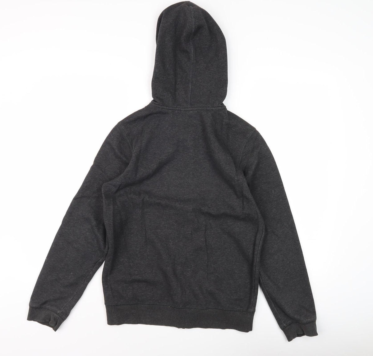 Back view of Puma boys’ black full zip hoodie, size 14, graphic print