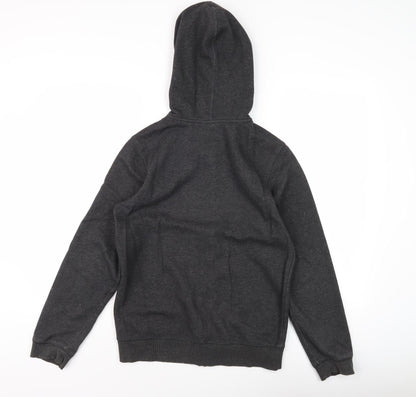 Back view of Puma boys’ black full zip hoodie, size 14, graphic print