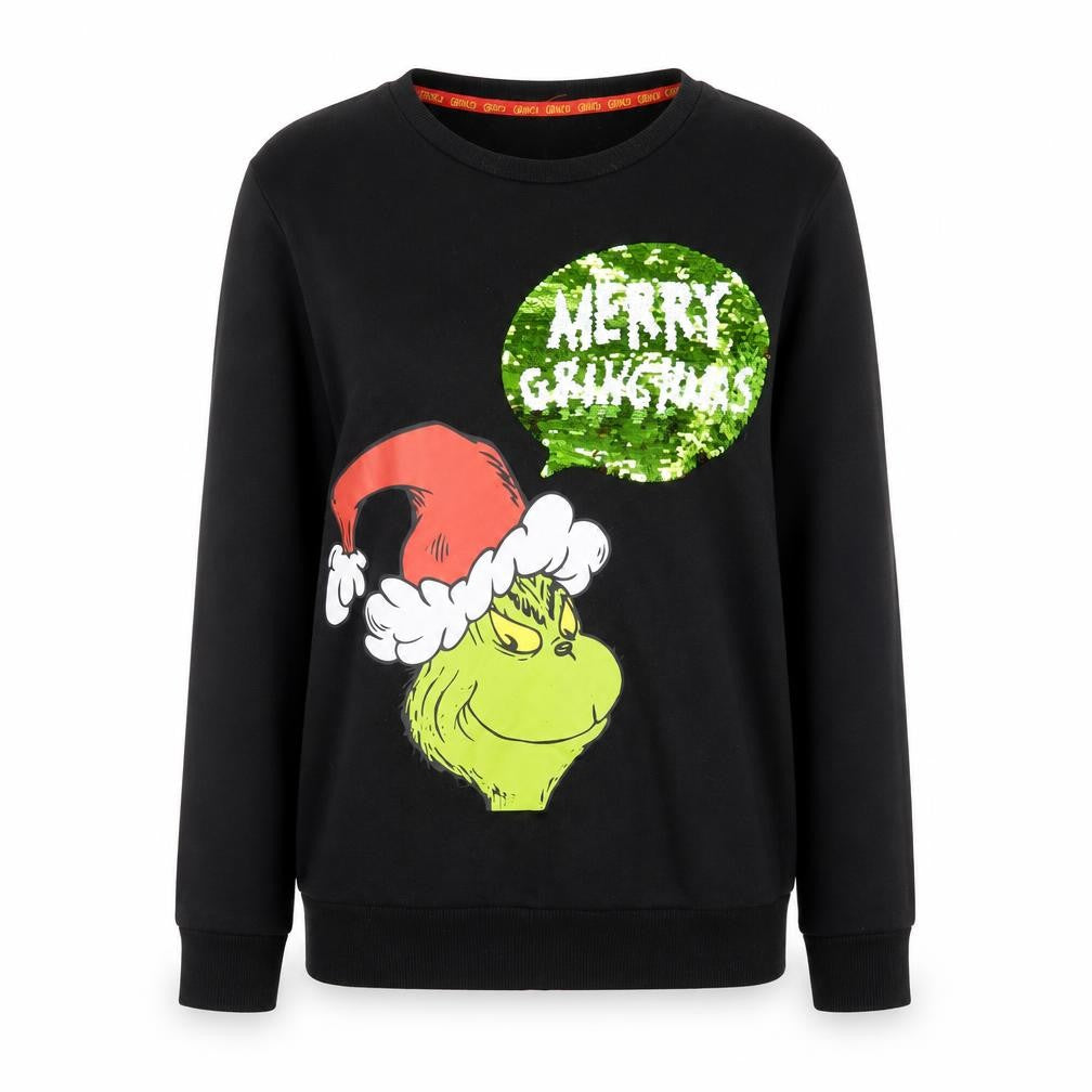 The Grinch Unisex Black Christmas Pullover Sweatshirt 2XS