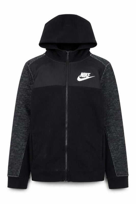 Front view of Nike boys’ black full zip hoodie -, size 12-13, years