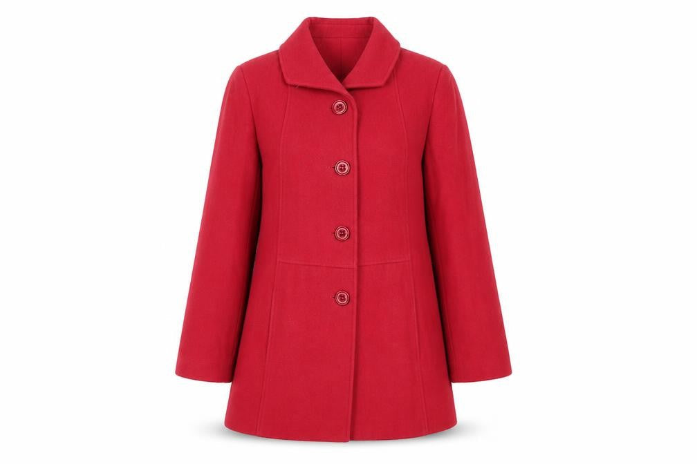 Eastex Women's Red Mid-Length Wool Coat Size 10