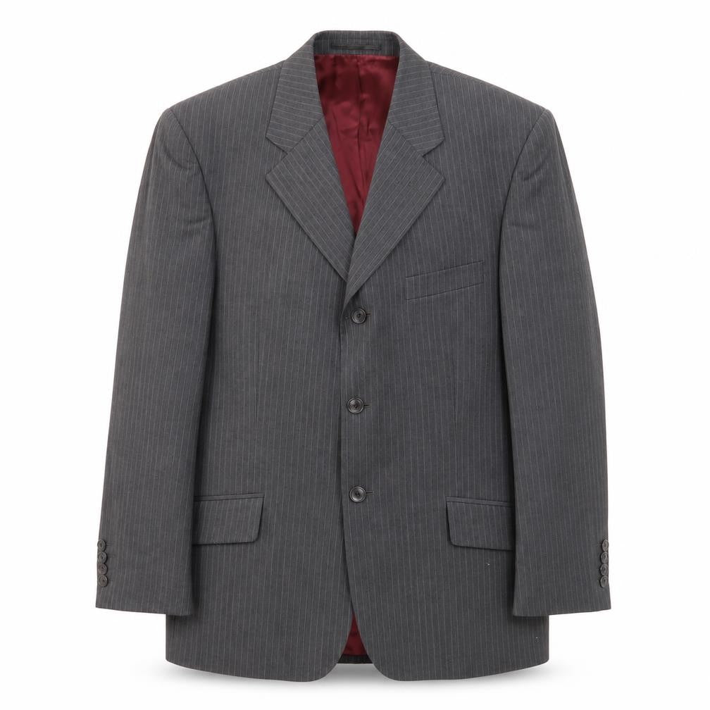 Farah Men's Grey Striped Suit Jacket 40S
