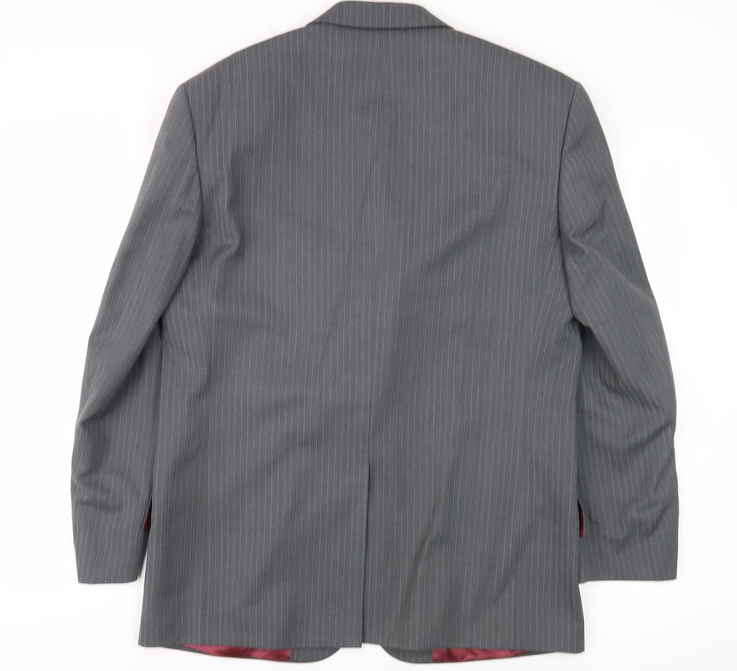 Farah Men's Grey Striped Suit Jacket 40S