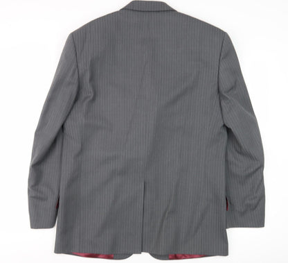 Farah Men's Grey Striped Suit Jacket 40S
