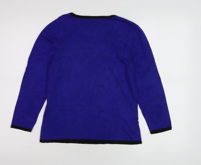 Precis Women's Blue Polka Dot Scoop Neck Pullover S