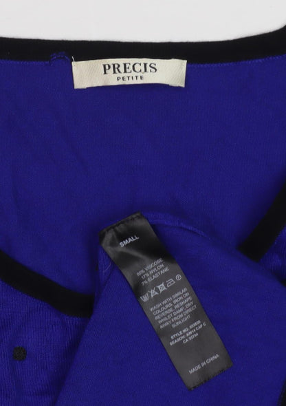 Precis Women's Blue Polka Dot Scoop Neck Pullover S