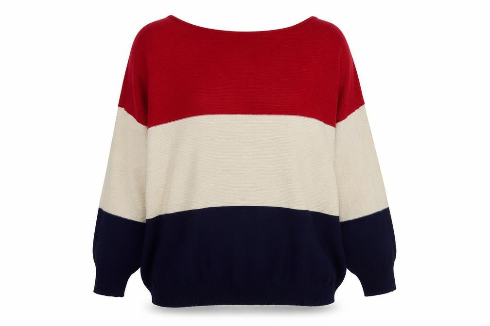 Blue Vanilla Women's Multicoloured Striped Pullover Jumper M