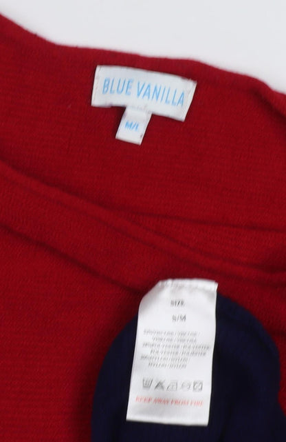Blue Vanilla Women's Multicoloured Striped Pullover Jumper M