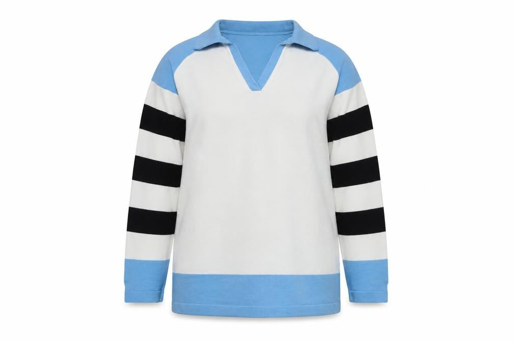 Olsen Women's Blue Striped Jumper, Size 12