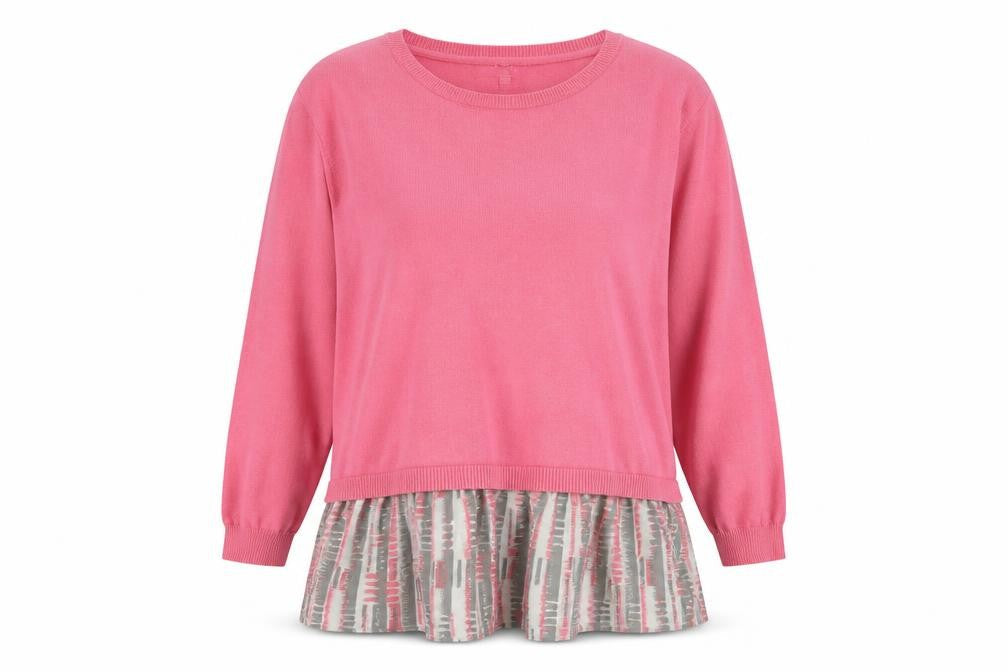Next Women's Pink Geometric Regular Fit Jumper, Size 12