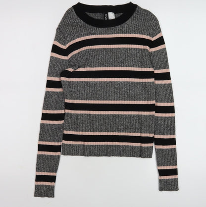 H&M Women's Multicoloured M Striped Pullover Jumper