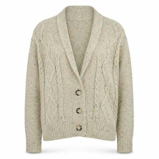 New Look Women's Green Cardigan, Size 12, Cable-Knit