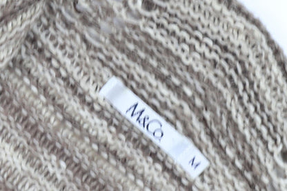 M&Co Women's Brown Striped Cardigan - Size M