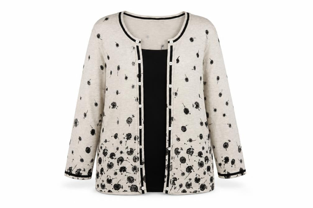 M&Co Women's Beige Floral Cardigan Size 16