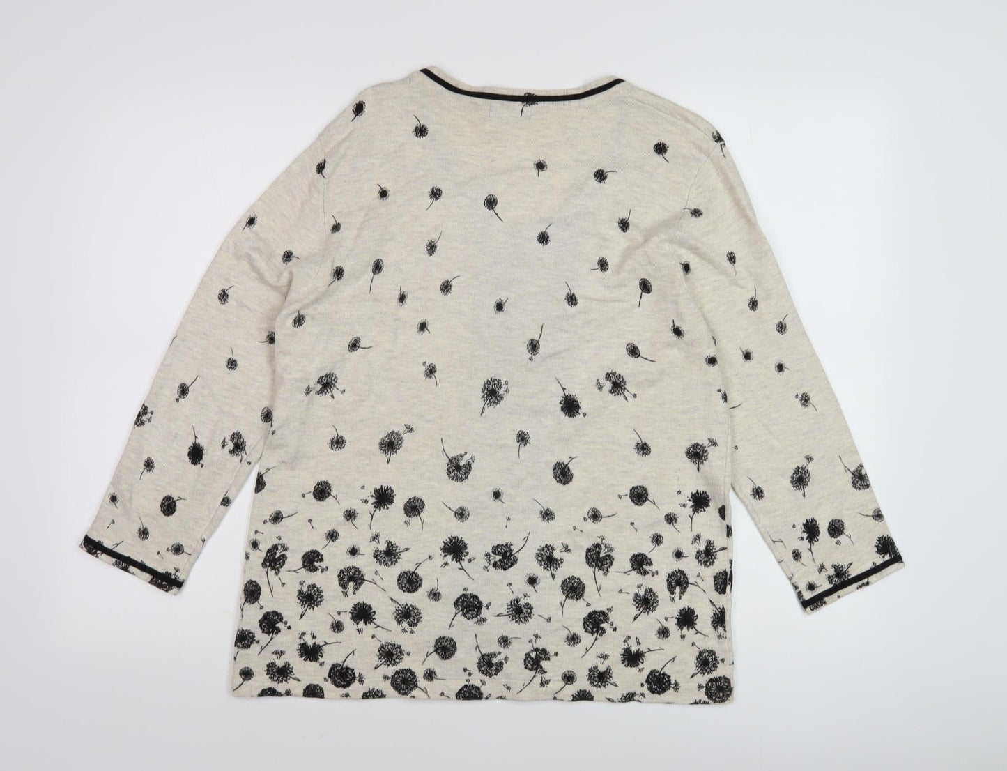 M&Co Women's Beige Floral Cardigan Size 16