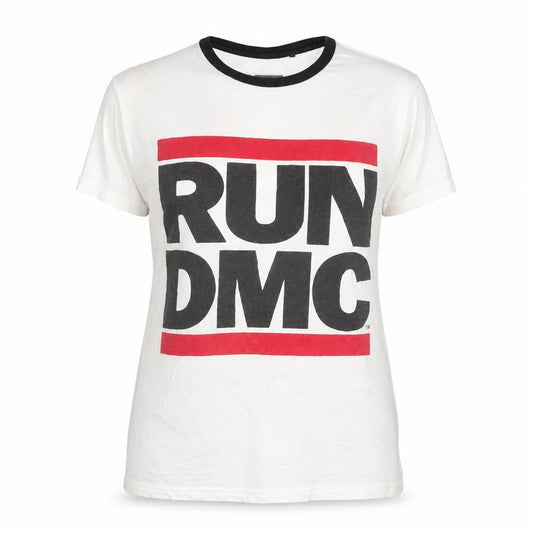RUN Womens DMC White Ringer T-Shirt - Size 6