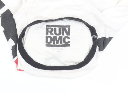 RUN Womens DMC White Ringer T-Shirt - Size 6
