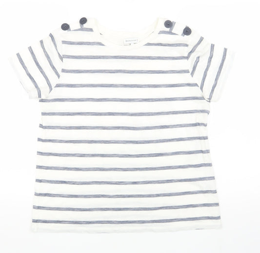 Warehouse Women's White Striped T-Shirt Size 12