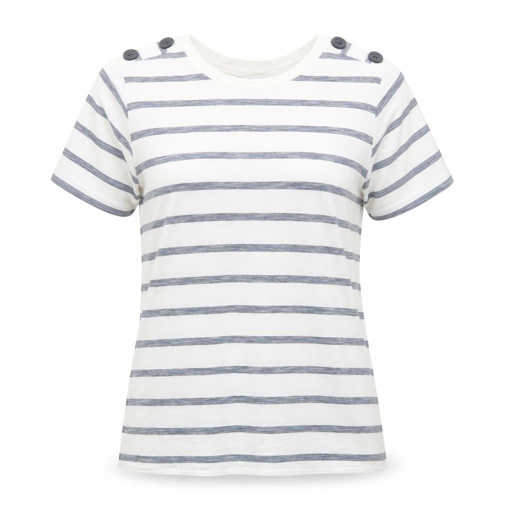 Warehouse Women's White Striped T-Shirt Size 12