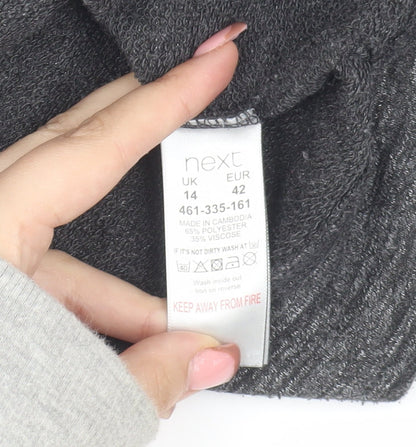 Next Women's Grey Pullover Jumper, Size 14, Casual Regular Fit
