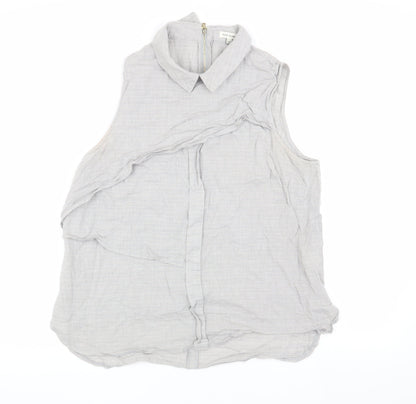 River Island Women's Grey Sleeveless Blouse UK 14