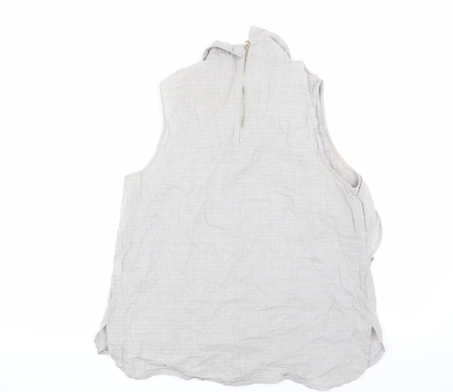 River Island Women's Grey Sleeveless Blouse UK 14