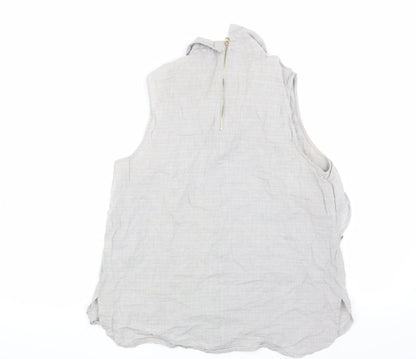 River Island Women's Grey Sleeveless Blouse UK 14