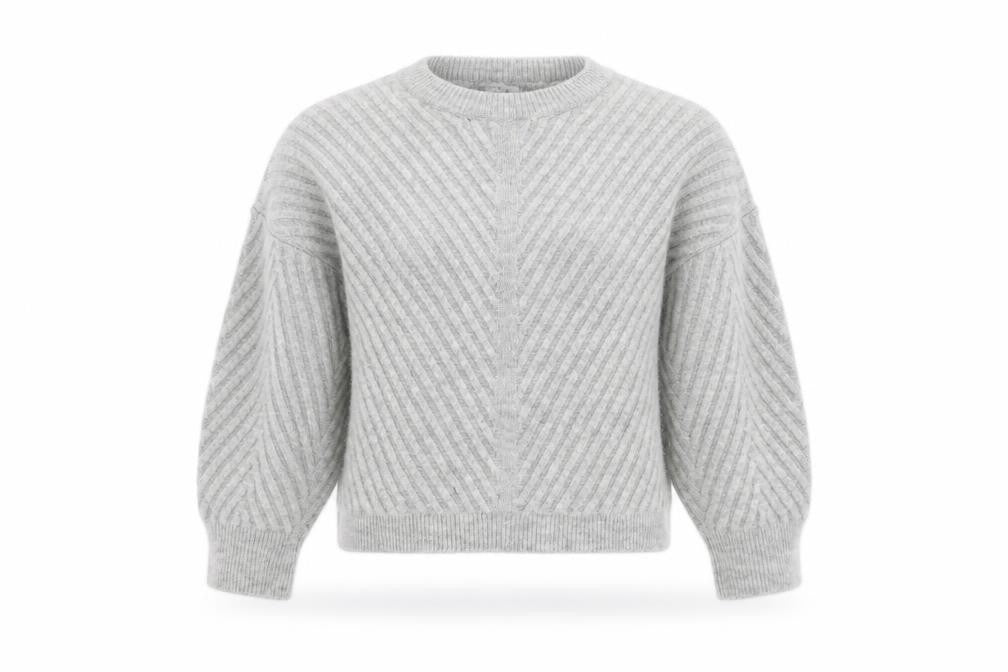 Topshop Women's Grey Knit Jumper, Size L, Crew Neck