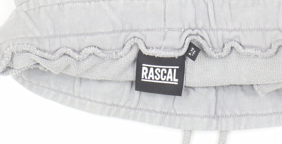 Close-up detail of Rascal boys’' grey jogger trousers 9-10 years activewear