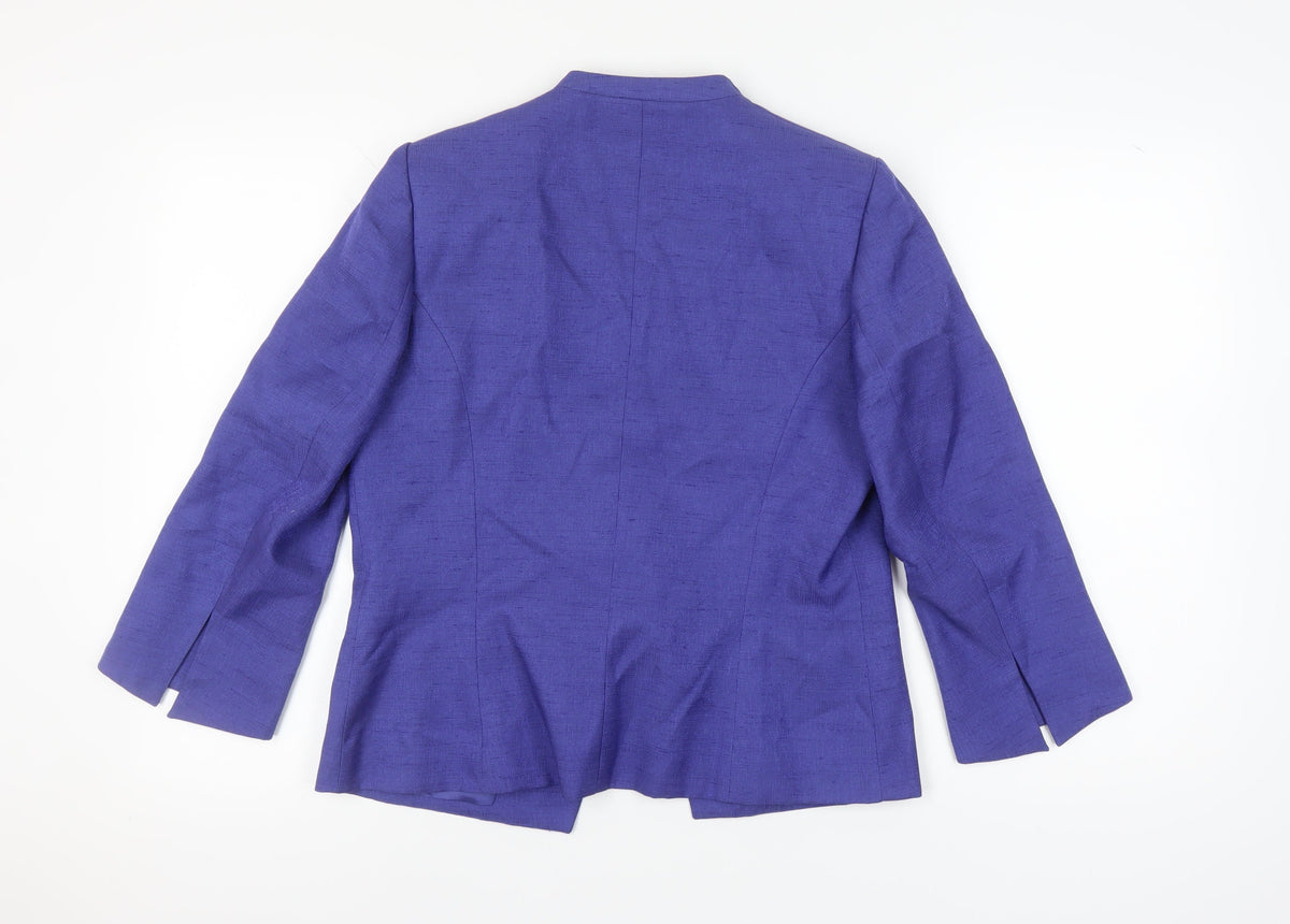 Back view of Roman Originals Women's Purple Blazer 12 Regular Lined