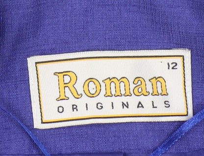 Close-up detail of Roman Originals Women's Purple Blazer 12 Regular Lined