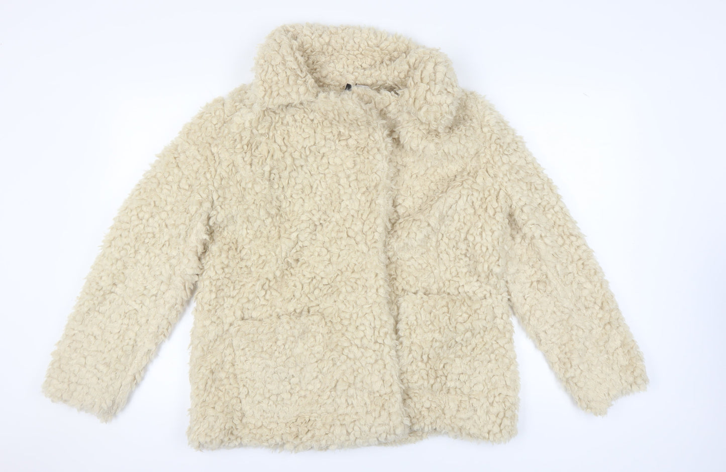 H&M Women's Beige Mid-Length Coat - Size M