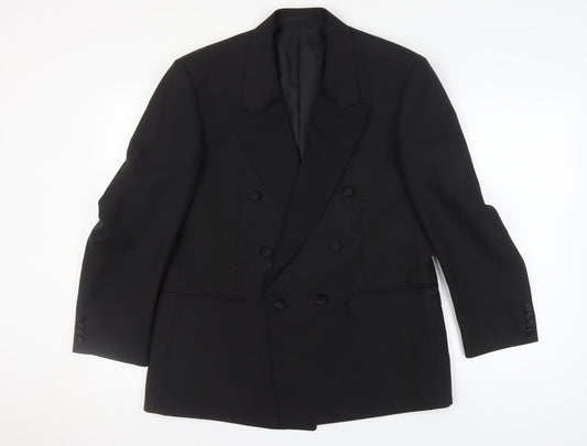 First Avenue Men's Black Double-Breasted Tuxedo Jacket 42S