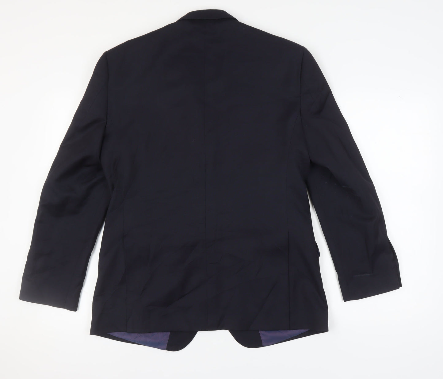 T.M. Lewin Men's Blue Regular Fit Wool Blazer 40R