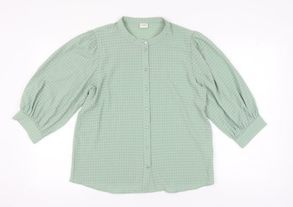 Additional front view of Jacqueline de Yong Green Blouse, size 12, Women's