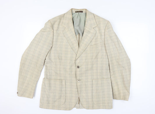 Gurtex Men's Beige Check Blazer, Size 40 Regular Fit