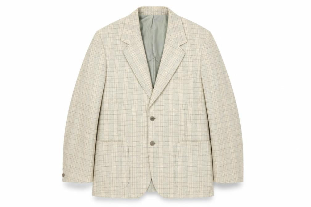 Gurtex Men's Beige Check Blazer, Size 40 Regular Fit
