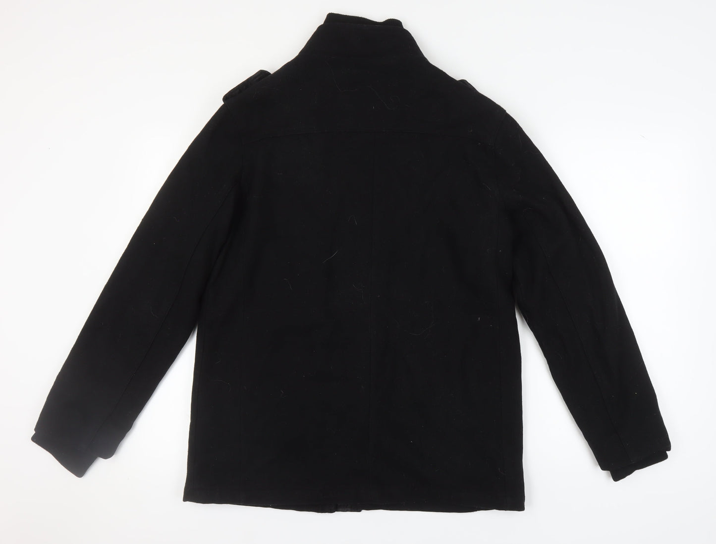 Brave Soul Men's Black Military Wool Jacket L