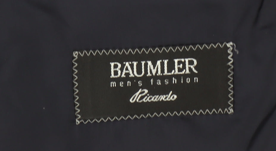 Baumler Men's Black Single Breasted Polyester Suit Jacket Size 40