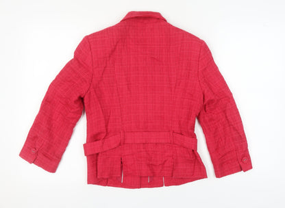 Red Check Blazer by Next, Size 10, Women's