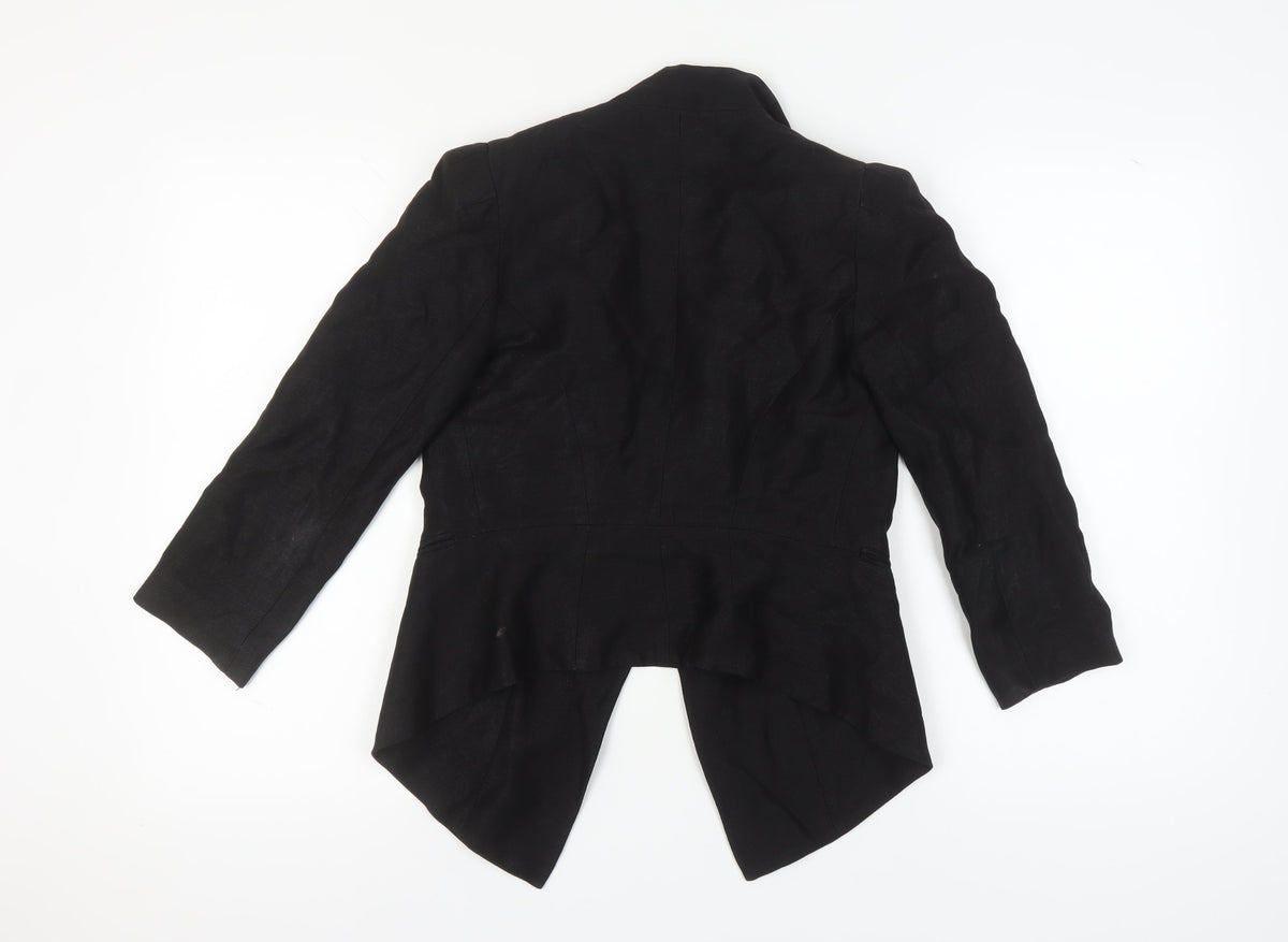 Whistles Women's Black Blazer UK 6 Shawl Lapel
