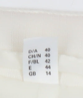 Brand and care label for C&A Women's Ivory Suit Jacket, size 14, Classic Style