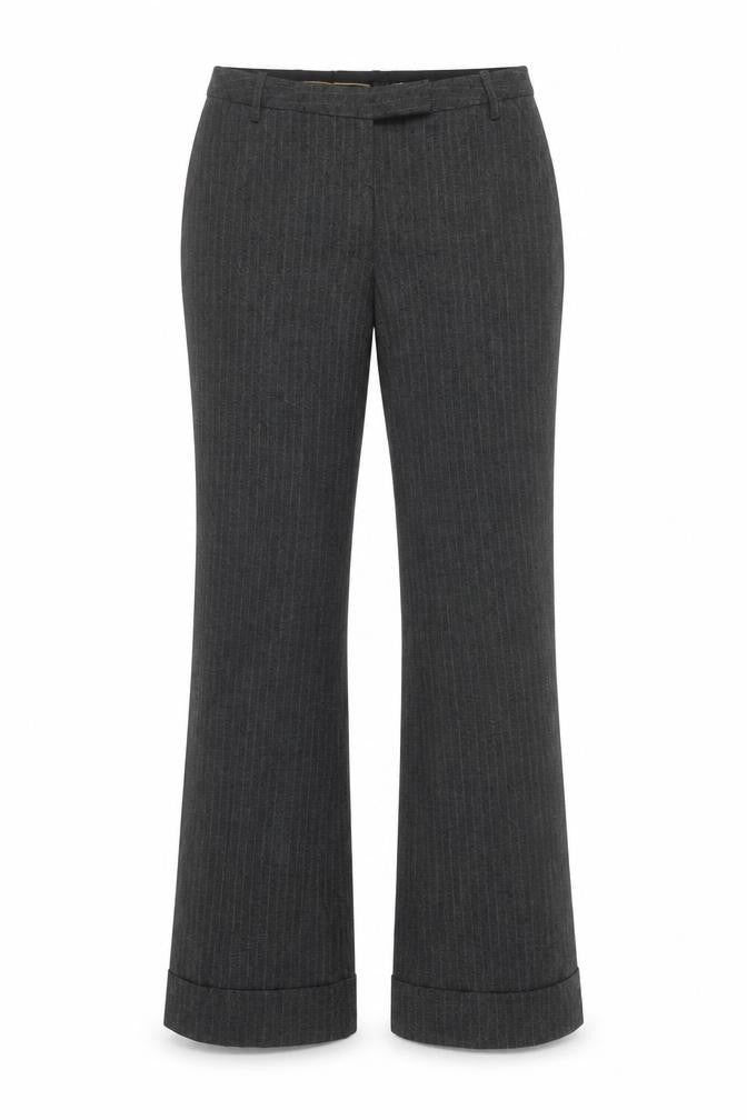 H&M Women's Grey Striped Trousers Size 10
