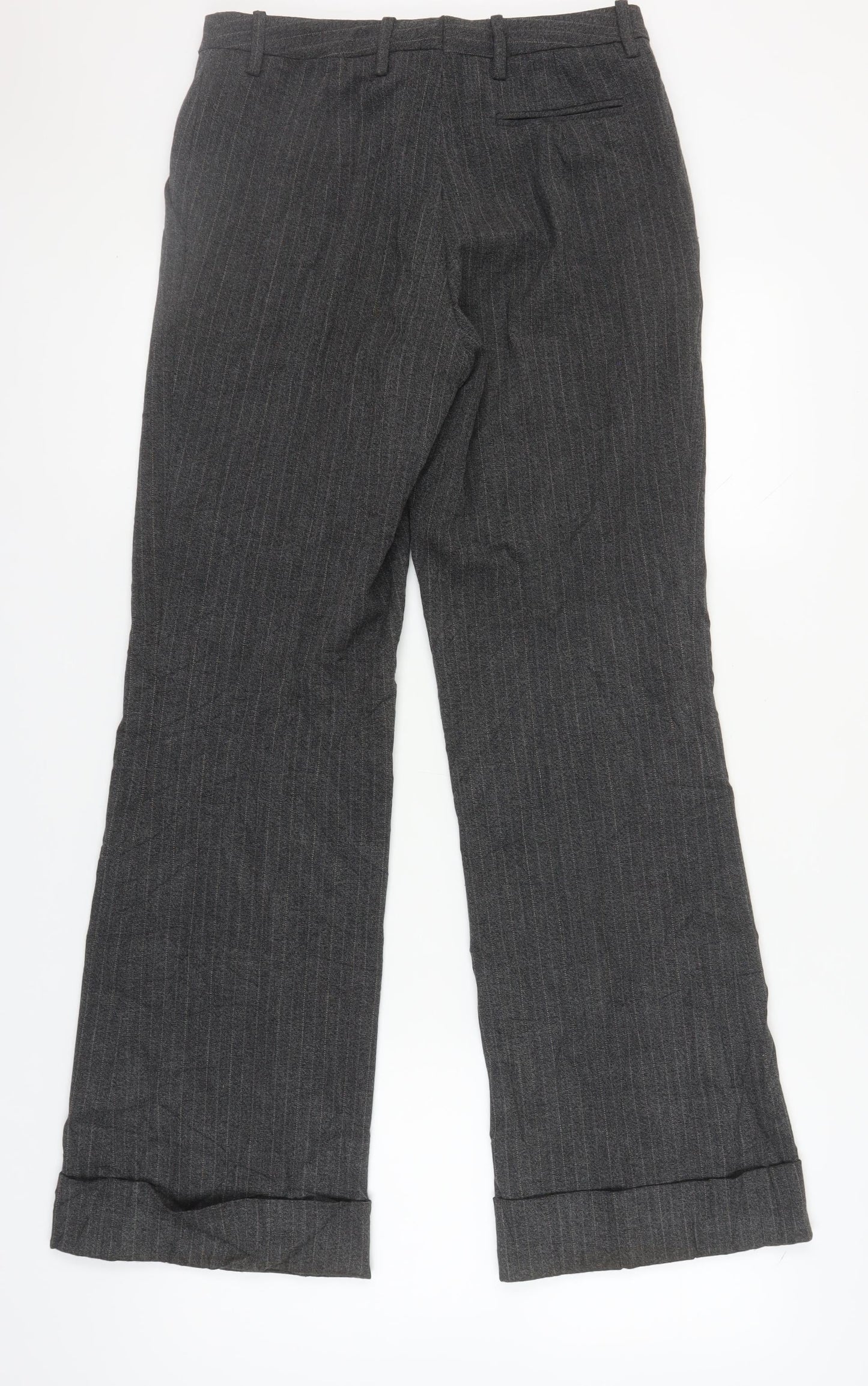 H&M Women's Grey Striped Trousers Size 10