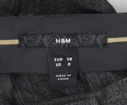 H&M Women's Grey Striped Trousers Size 10