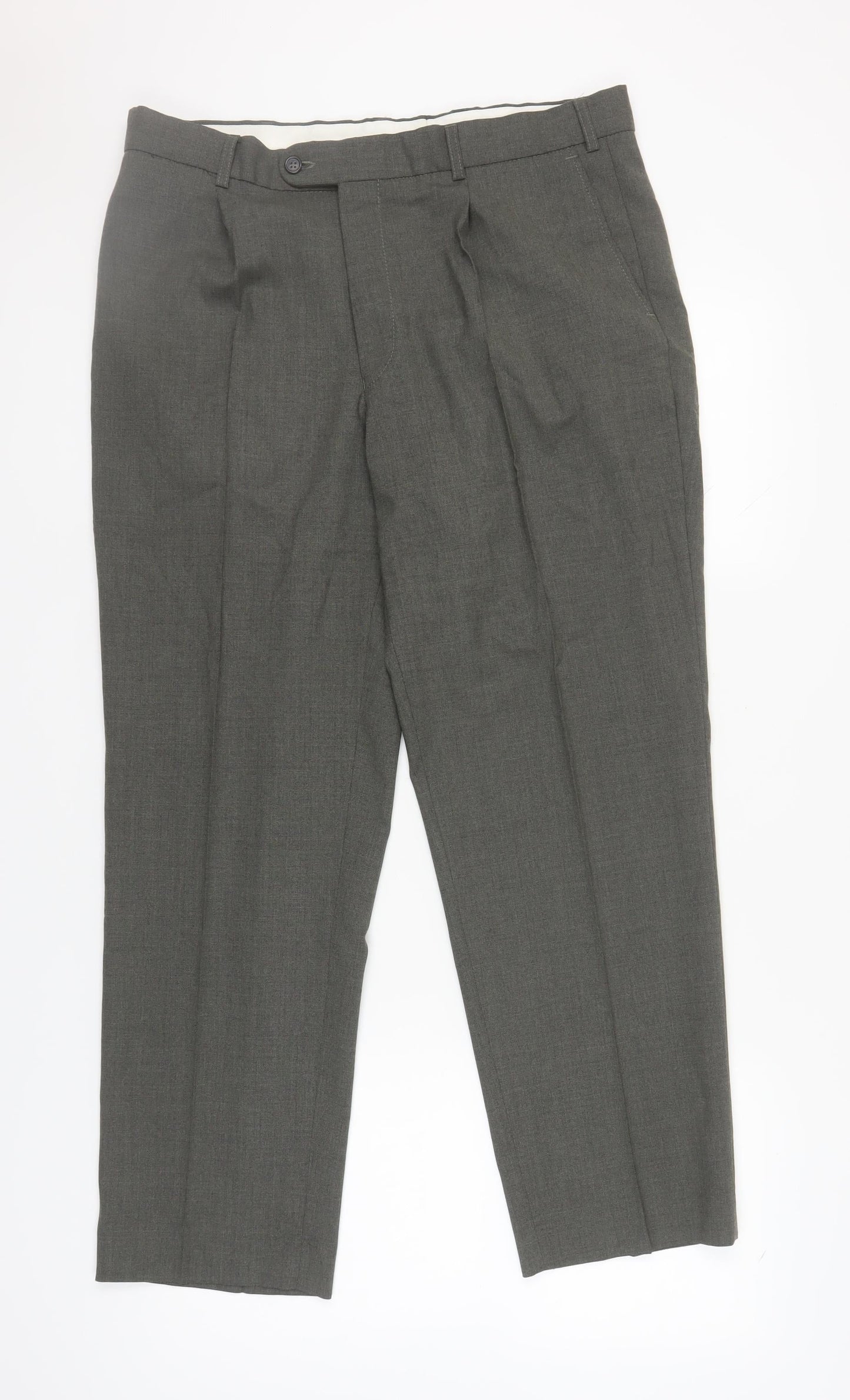Debenhams Men's Grey Wool Trousers, Size 36, Workwear