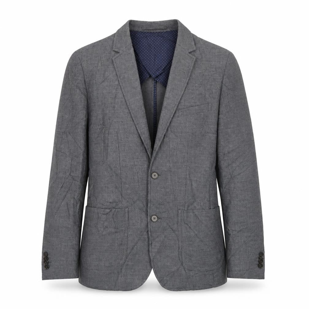 Jack & Jones Men's Grey Blazer, Size 48, Notch Lapel