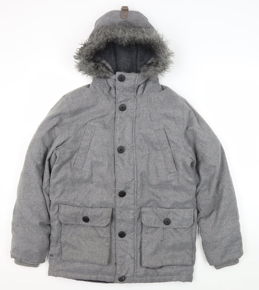Next Boys Grey Parka Jacket 12 Years Winter
