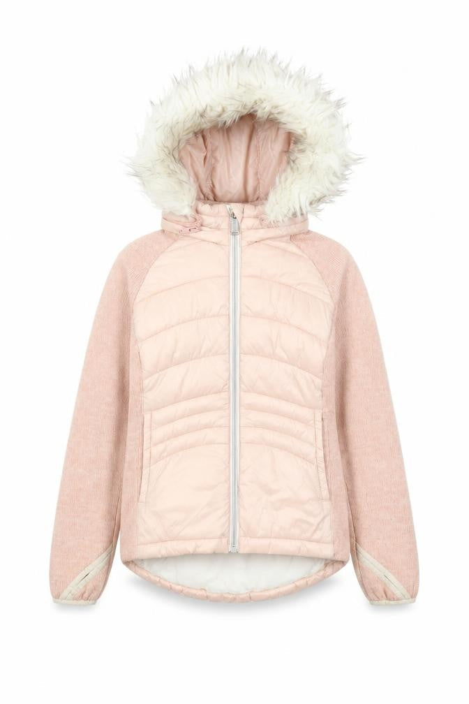 Michael Kors Girls Pink Puffer Jacket 7-8 Years Hooded Winter