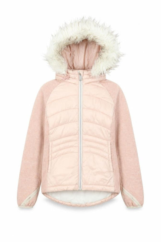 Michael Kors Girls Pink Puffer Jacket 7-8 Years Hooded Winter